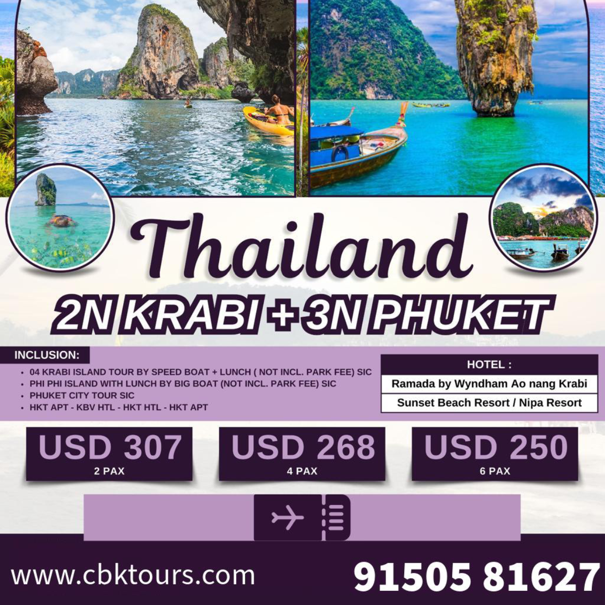 Thailand 2N Krabi + 3N Phuket